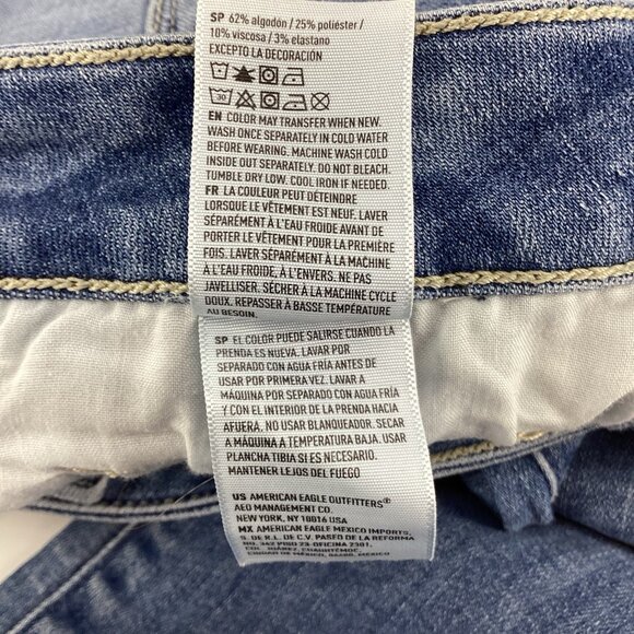 American Eagle Womens 18R Jeans Blue Sky High Skinny Leg Med Wash Denim - Picture 12 of 13